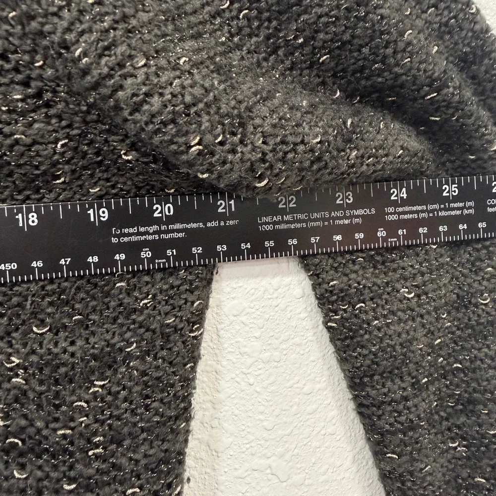 Maurices Womens Large Charcoal‎ Gray Metallic Cable Knit Sweater L Pullover